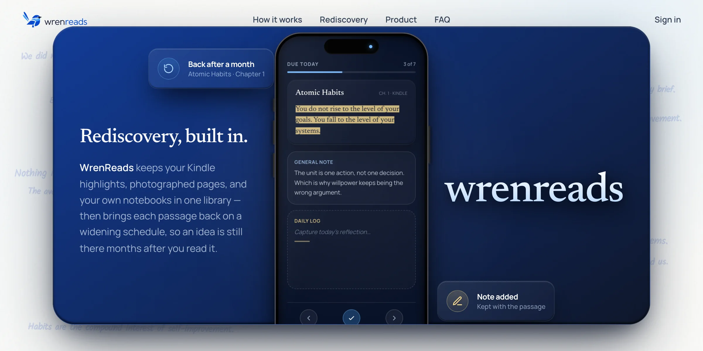 WrenReads reading companion brand and product